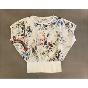 white ted baker floral bird top